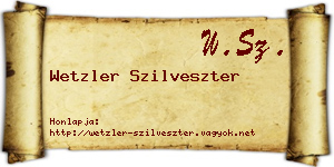 Wetzler Szilveszter névjegykártya